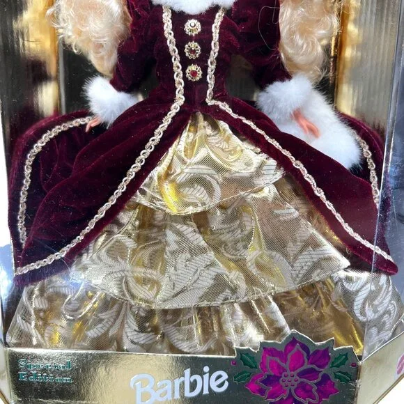 HALLMARK Keepsake HOLIDAY BARBIE 1996 Set of 2 Doll Ornament NIB Original Box - Picture 4 of 12